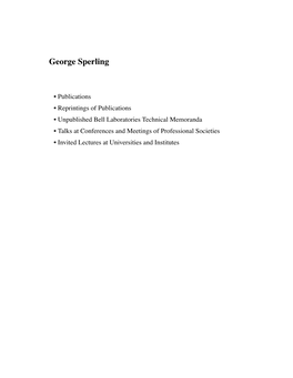 George Sperling