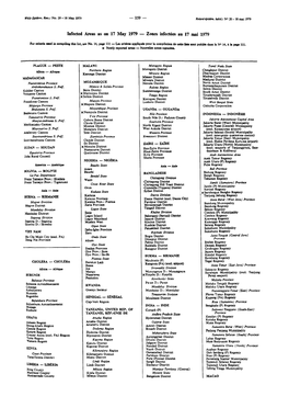 Infected Areas As on 17 May 1979 — Zones Infectées Au 17 Mai 1979
