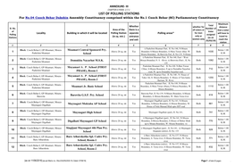 LIST of POLLING STATIONS for No.04 Cooch Behar Dakshin Assembly Constituency Comprised Within the No.1 Cooch Behar (SC) Parliamentary Constituency