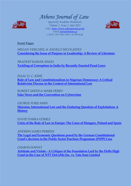 Athens Journal Of