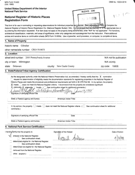 National Register of Historic Places Continuation Sheet