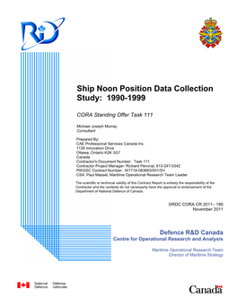 Ship Noon Postion Data Collection Study