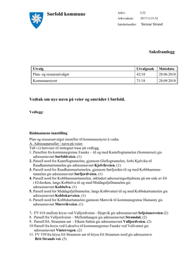 Sørfold Kommune Arkiv: L32 Arkivsaksnr: 2017/1115-52 Saksbehandler: Steinar Strand