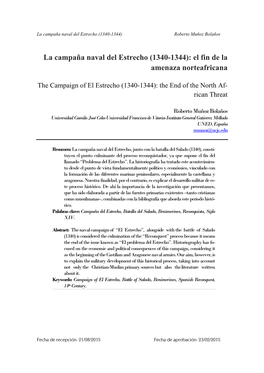 La Campaña Naval Del Estrecho (1340-1344): El Fin De La Amenaza Norteafricana