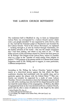 The Labour Church Movement