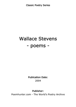 Wallace Stevens - Poems