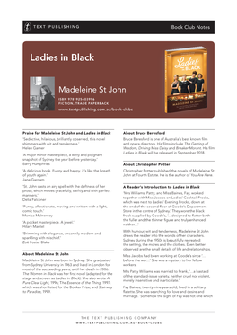 Madeleine St John and Ladies in Black