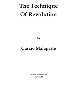 The Technique of Revolution