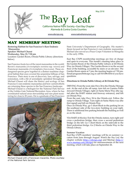 The Bay Leaf California Native Plant Society • East Bay Chapter Alameda & Contra Costa Counties