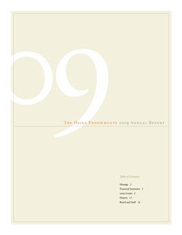 9The Heinz Endowments 2009 Annual Report