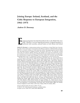 Ireland, Scotland, and the Celtic Response to European Integration, 1961–1975
