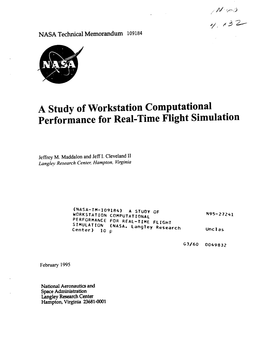 A Study of Workstation Computational Performance for Real-Time Flight Simulation