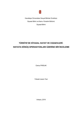 Türkiye'de Siyasal Hayat Ve Cezaevleri: Hayata Dönüş