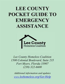 Lee County Pocket Guide to Emergency Assistance