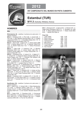 Campeonato Del Mundo En Pista Cubierta Estambul 2012