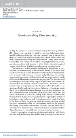 Introduction: Being There, Circa 1824