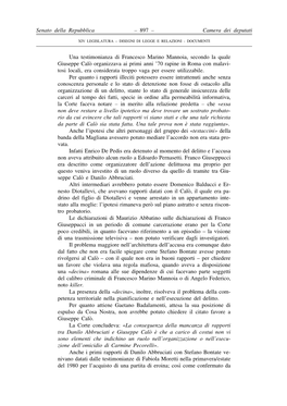 Senato Della Repubblica Camera Dei Deputati – 897 – Una Testimonianza Di Francesco Marino Mannoia, Secondo La Quale Giuseppe