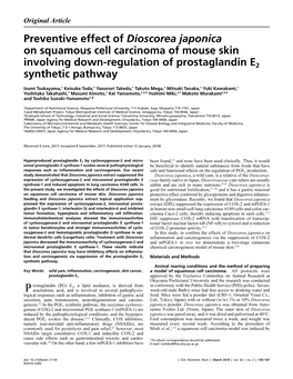 Preventive Effect of Dioscorea Japonica on Squamous Cell