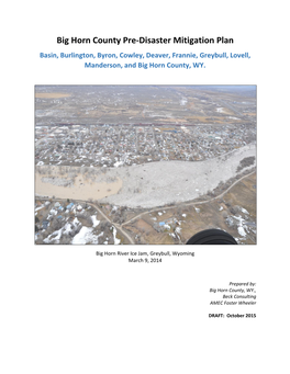 Big Horn County Pre-Disaster Mitigation Plan Basin, Burlington, Byron, Cowley, Deaver, Frannie, Greybull, Lovell, Manderson, and Big Horn County, WY