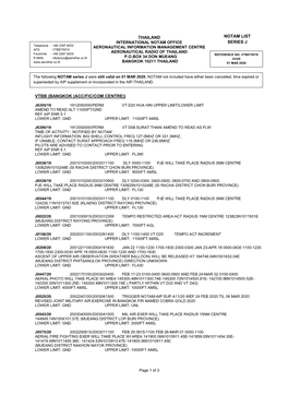 Thailand Vtbb (Bangkok (Acc/Fic/Com Centre)) Notam List Series J