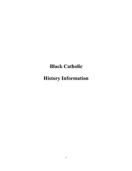 Black Catholic History Information