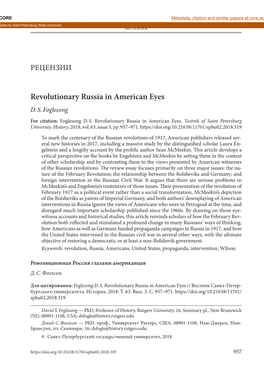 Revolutionary Russia in American Eyes D