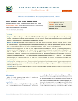 A Minimal Invasive Clitoral Hoodoplasty Technique with J-Plasma