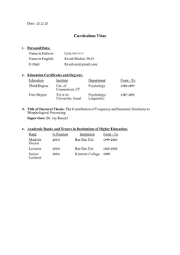 Curriculum Vitae