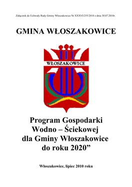 Ściekowej Dla Gminy Włoszakowice Do Roku 2020”