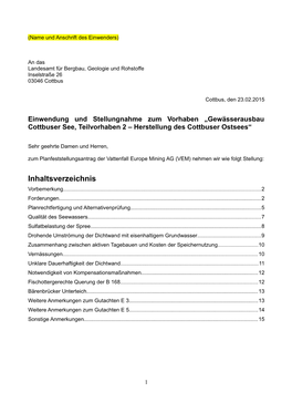 Gewässerausbau Cottbuser See, Teilvorhaben 2 – Herstellung Des Cottbuser Ostsees“