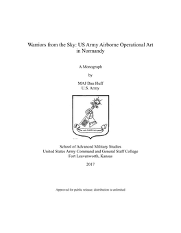 Warriors from the Sky: US Army Airborne Operational Art in Normandy