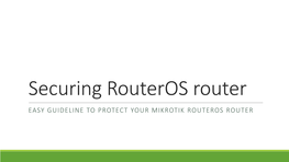 Securing Routeros Router