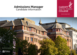 Admissions Manager Candidate Information Location