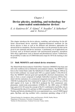 Nano-Scaled Semiconductor Devices E