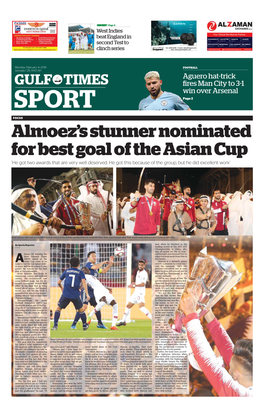 Almoez's Stunner Nominated for Best Goal of the Asian
