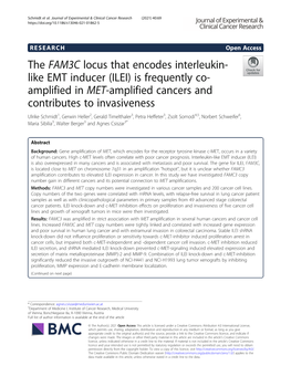 The FAM3C Locus That Encodes Interleukin-Like EMT Inducer (ILEI