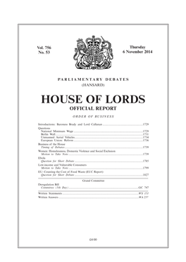 House of Lords Official Report