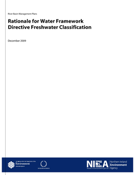 Rationale for Water Framework Directive Freshwater Classification