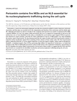 Pericentrin Contains Five Ness and an NLS Essential for Its Nucleocytoplasmic Trafficking During the Cell Cycle