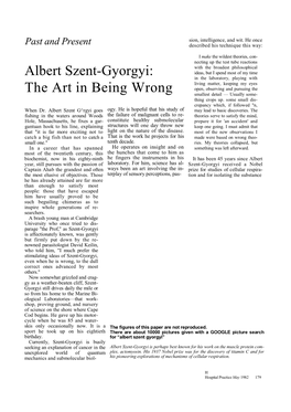 Albert Szent-Gyorgyi: the Art in Being Wrong