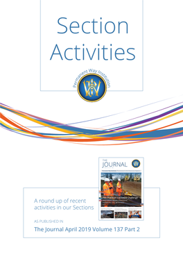 A Round up of Recent Activities in Our Sections the Journal April 2019 Volume 137 Part 2