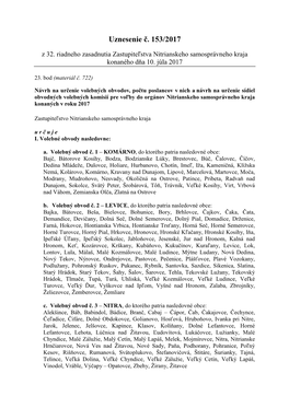 Uznesenie Č. 153/2017