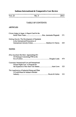 Indiana International & Comparative Law Review Vol. 23 No. 3 2013