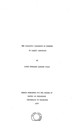 The Catalytic Oxidation of Benzene