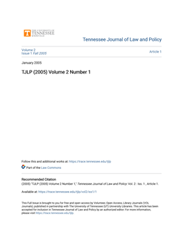 TJLP (2005) Volume 2 Number 1