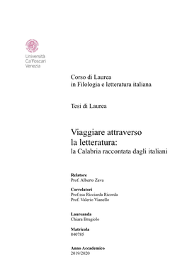 Viaggiare Attraverso La Letteratura: La Calabria Raccontata Dagli Italiani