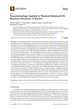 Nanotechnology Applied to Thermal Enhanced Oil Recovery Processes: a Review