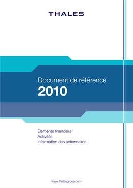 Document De Référence 2010 Thales