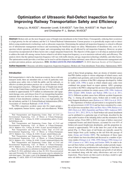 Optimization of Ultrasonic Rail-Defect Inspection for Improving Railway Transportation Safety and Efficiency