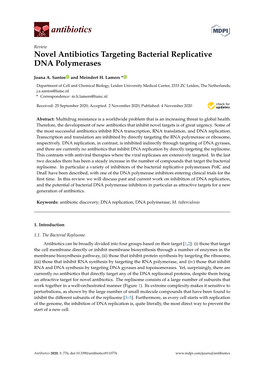 Novel Antibiotics Targeting Bacterial Replicative DNA Polymerases